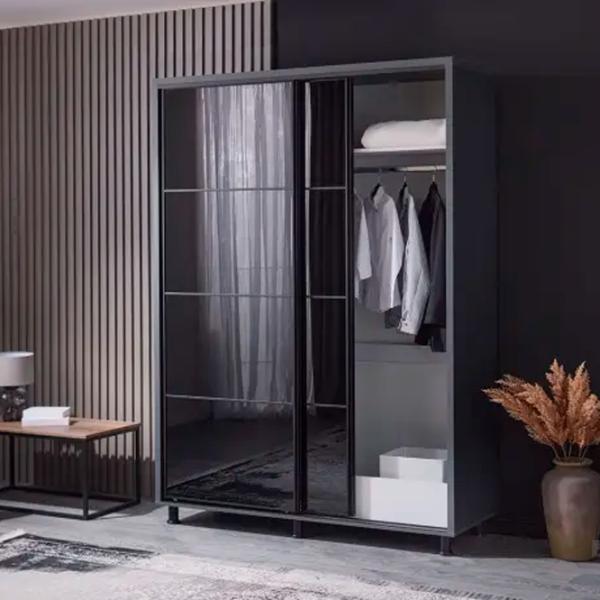 Шкаф Ambianta Torino 120 x 58см x 224 / ДСП / Графитовый photo 3