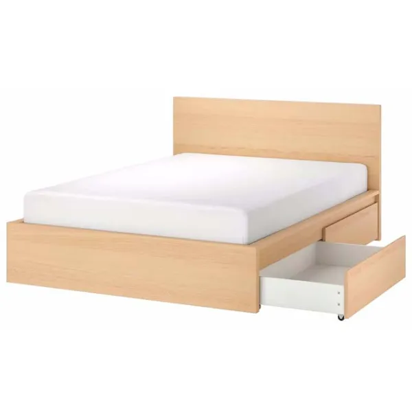 Кровать Ikea Malm 160 x 200 см / Шпон / Дубовый шпон беленый photo 1