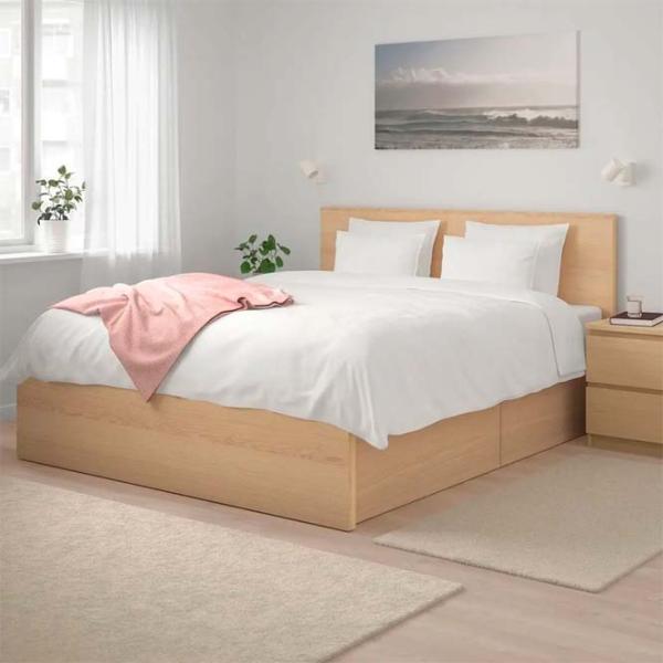 Кровать Ikea Malm 160 x 200 см / Шпон / Дубовый шпон беленый photo 3