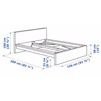 Кровать Ikea Malm/Lonset 140 x 200 см / Шпон / Белый photo 7