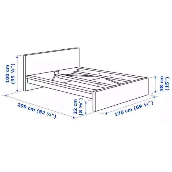 Pat Ikea Malm/Lonset 160 x 200 cm / Masiv / Black-Brown photo 8