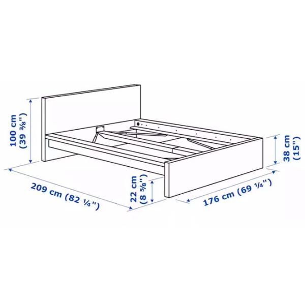 Pat Ikea Malm/Lonset 160 x 200 cm / Masiv / Black-Brown photo 8