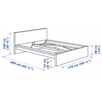 Кровать Ikea Malm/Lonset 160 x 200 см / Массив / Черно-Коричневый photo 8