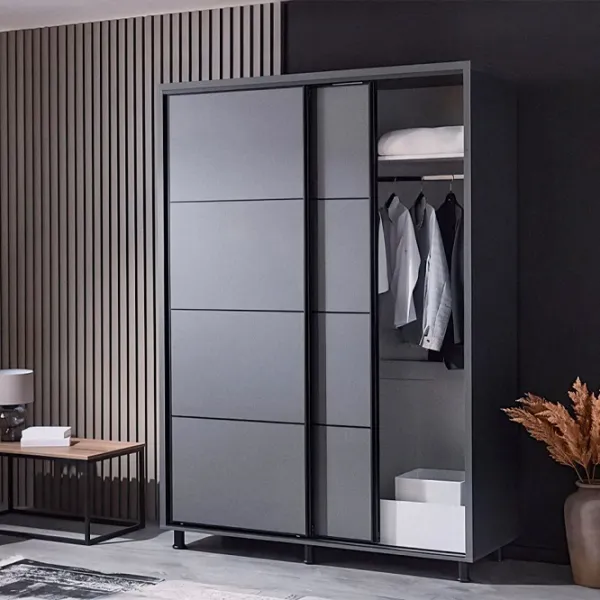 Шкаф Ambianta Torino 140 x 58см x 224 / ДСП / Графитовый photo 3 Шкаф Ambianta Torino 140 x 58см x 224 / ДСП / Графитовый photo 3