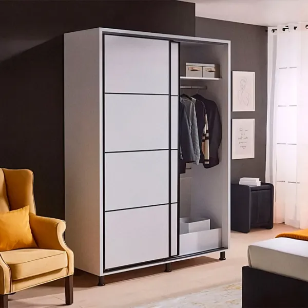 Dulap Ambianta Torino 140 x 58 x 224 / DSP / Alb photo 2