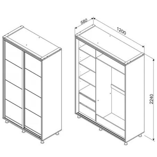 Dulap Ambianta Torino 120 x 58 x 224 / DSP / Fungo photo 3 Dulap Ambianta Torino 120 x 58 x 224 / DSP / Fungo photo 3