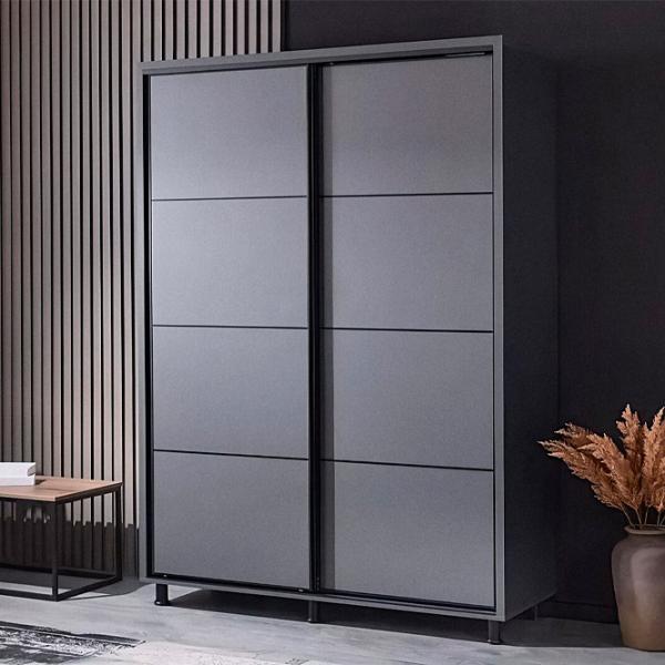 Шкаф Ambianta Torino 120 x 58см x 224 / ДСП / Графитовый photo 3