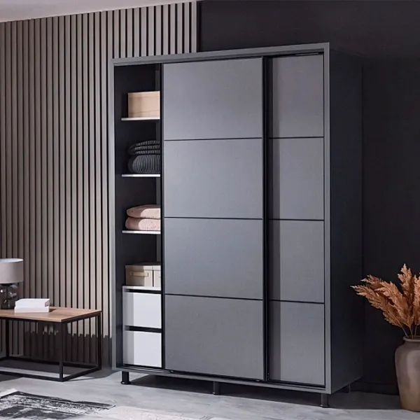 Шкаф Ambianta Torino 120 x 58см x 224 / ДСП / Графитовый photo 4