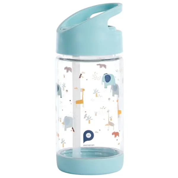Sticluță cu pai Premaman Savanna 0.4l 4 ani / Plastic / Blue photo 1
