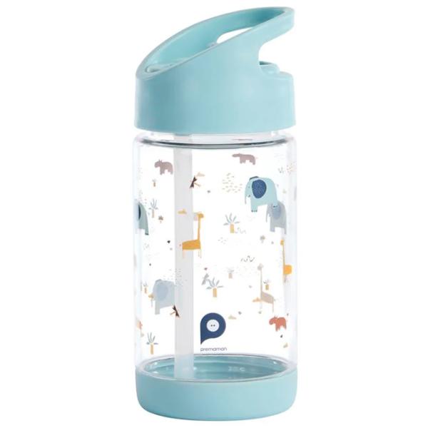 Sticluță cu pai Premaman Savanna 0.4l 4 ani / Plastic / Blue photo 1