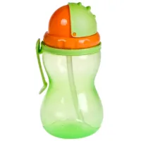 Sticluță cu pai Canpol Babies 56/113 0.37l 12 luni / Plastic / Multicolor