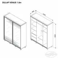 Dulap Ambianta Venus 180 x 58 x 224 / DSP / Artisan Oak photo 2