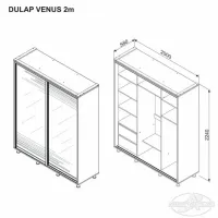 Dulap Ambianta Venus 200 x 58 x 224 / DSP / Artisan Oak photo 3