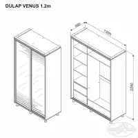 Dulap Ambianta Venus 120 x 58 x 224 / DSP / Artisan Oak photo 3