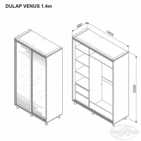 Dulap Ambianta Venus 140 x 58 x 224 / DSP / Artisan Oak photo 3