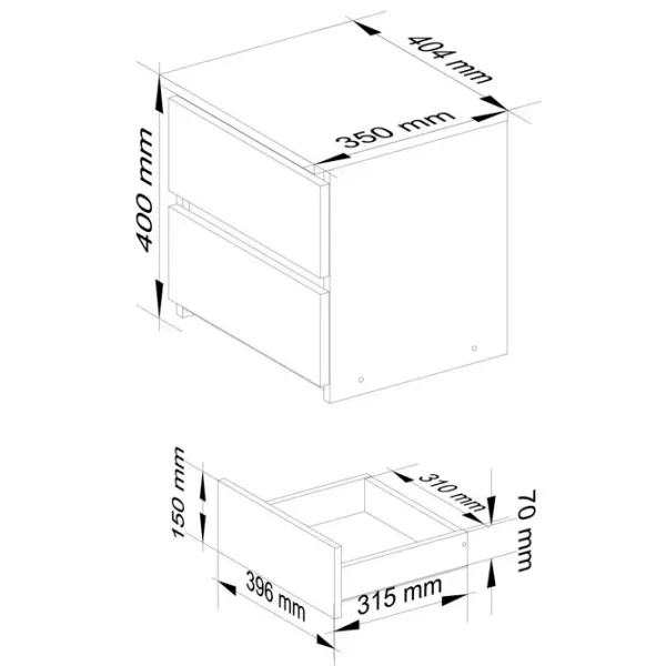 Noptiere Akord CL2 2SZ 40 x x 35 / PAL / Gray photo 5