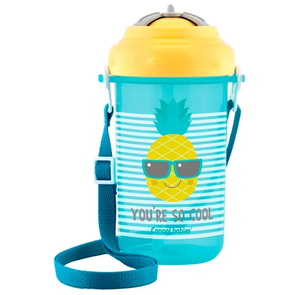 Sticluță cu pai Canpol Babies 4/102 0.4l 12 luni / Silicon / Blue photo 1