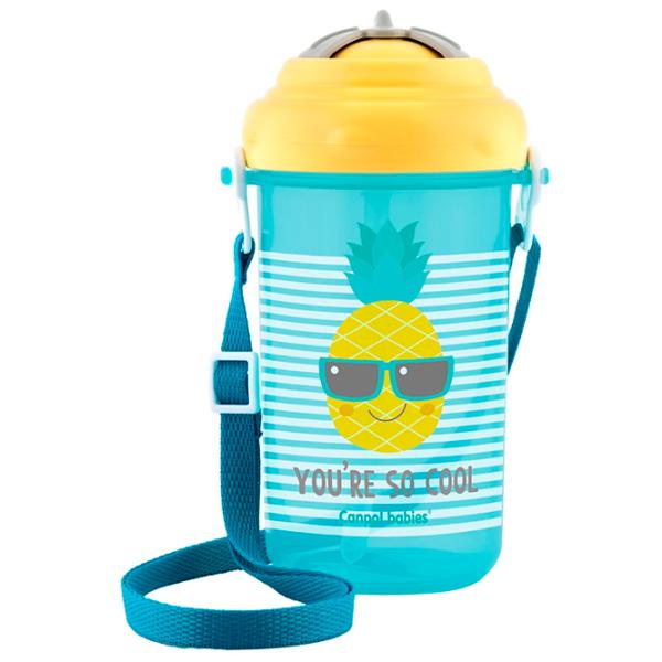 Sticluță cu pai Canpol Babies 4/102 0.4l 12 luni / Silicon / Blue photo 1