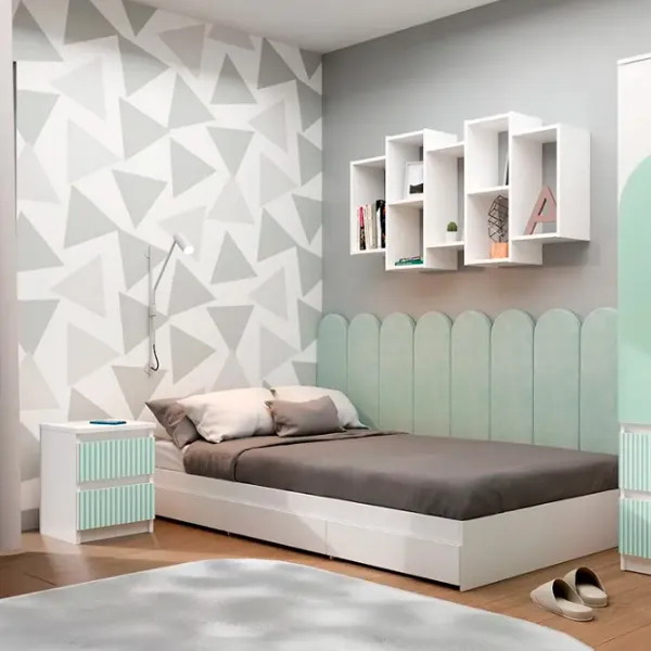 Noptiere TopEshop Malwa M2 40 x 30 x 30 / PAL / White photo 5