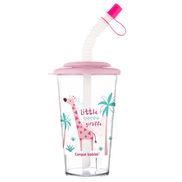 Sticluță cu pai Canpol Babies 4/112 0.32l 1 an / Plastic / Multicolor photo 2