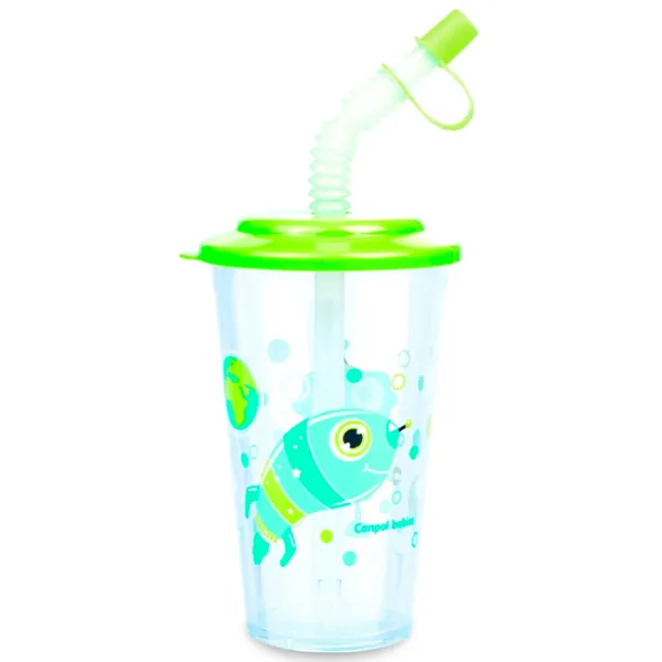 Sticluță cu pai Canpol Babies 4/112 0.32l 1 an / Plastic / Multicolor photo 4