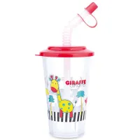 Sticluță cu pai Canpol Babies 4/112 0.32l 1 an / Plastic / Multicolor photo 5