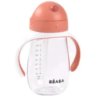 Sticluță cu pai Beaba Terracotta 0.3l 8 luni / Tritan / Brown photo 3