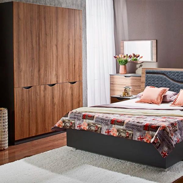 Dulap Ambianta Happy 200 x 52 x 210 / PAL / Grafit photo 2 Dulap Ambianta Happy 200 x 52 x 210 / PAL / Grafit photo 2