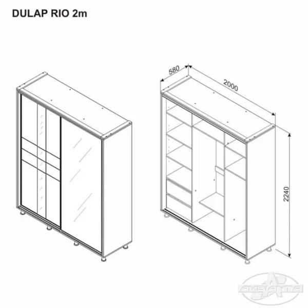Dulap Ambianta Rio 200 x 58 x 224 / DSP / Artisan Oak photo 6 Dulap Ambianta Rio 200 x 58 x 224 / DSP / Artisan Oak photo 6