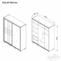 Dulap Ambianta Rio 200 x 58 x 224 / DSP / Artisan Oak photo 6