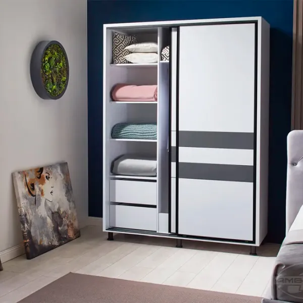 Шкаф Ambianta Cristal 180 x 58см x 224 / ДСП / Белый photo 4 Шкаф Ambianta Cristal 180 x 58см x 224 / ДСП / Белый photo 4