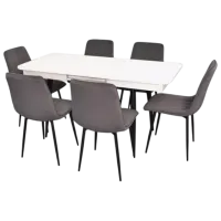 Set masă și scaune Evelin DT 432-1R B + 6 XR-154B Dreptunghiulară / PAL / Dark Gray