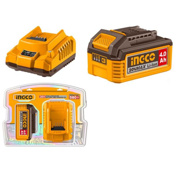 Set acumulatori și încărcător INGCO FBCPK1012 Li-Ion / 4 Ah / 20 V photo 1