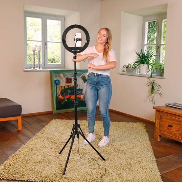 Штатив с круглой лампой Hama SpotLight Steady 120 III 300 мм Черный photo 10