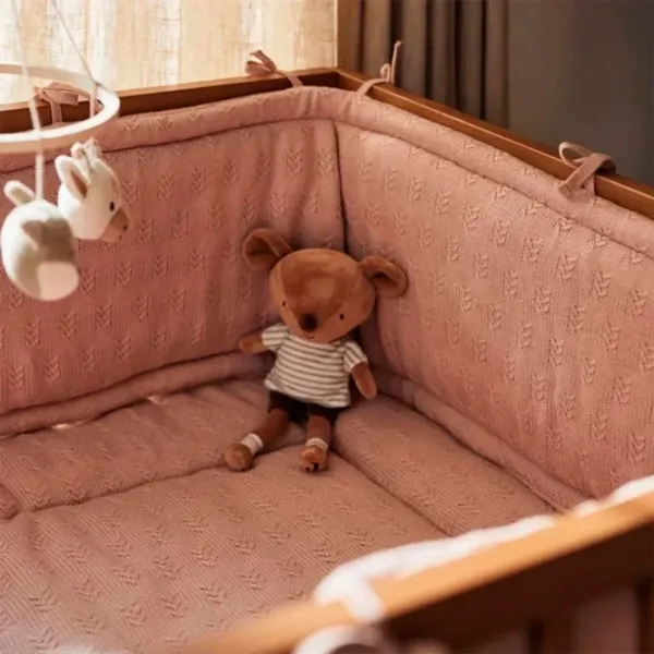 Elemente de protecție și siguranță Jollein Knit Wild Rose pentru pătuț photo 2