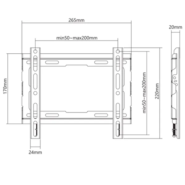Suport TV Kivi BASIC-22F VESA 200 x 200 mm photo 6