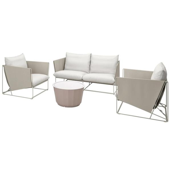 Set mobilă grădină Ikea Havsten/Lagaskar  Spumă poliuretanică / Polipropilenă / Polipropilenă / Beige photo 1
