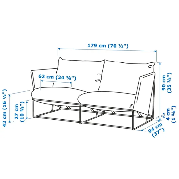 Set mobilă grădină Ikea Havsten/Lagaskar  Spumă poliuretanică / Polipropilenă / Polipropilenă / Beige photo 5