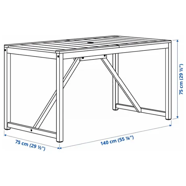 Set mobilă grădină Ikea Nammaro Masiv / Masiv / Masiv / Light Brown photo 7