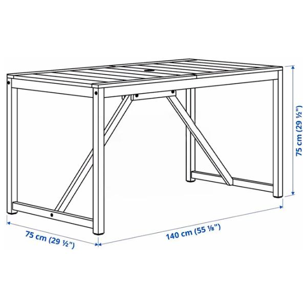 Set mobilă grădină Ikea Nammaro Masiv / Masiv / Masiv / Light Brown photo 7