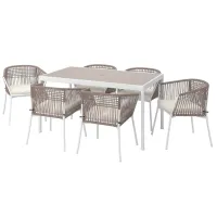 Set mobilă grădină Ikea Segeron/Froson/Duvholmen Oțel / Polipropilenă / Polipropilenă / White Beige