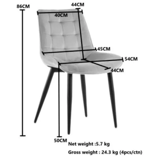 Scaun de bucătărie Xenos James 2.0 Stofă/ Light Gray Black photo 6