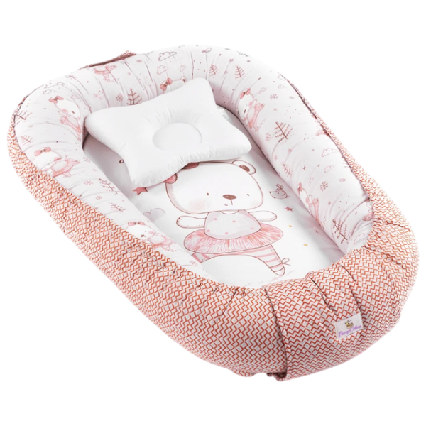Кокон для новорожденных Babynest Premium (PM.101552/15) Хлопок/ White Розовый photo 2