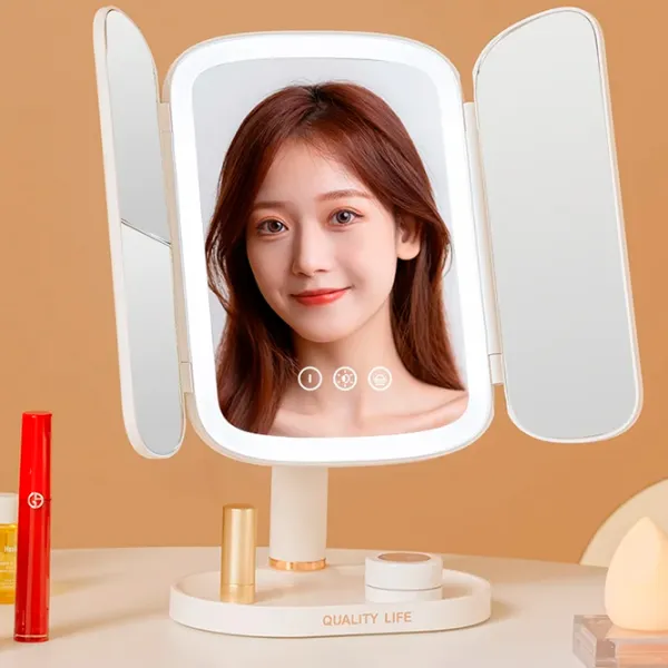 Oglindă de machiaj LED Mirror QW-M71 Unilateral / White photo 3