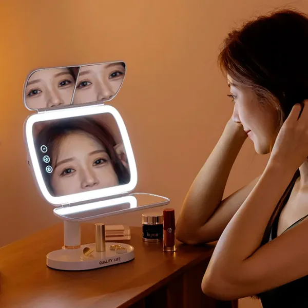Oglindă de machiaj LED Mirror QW-M71 Unilateral / White photo 4