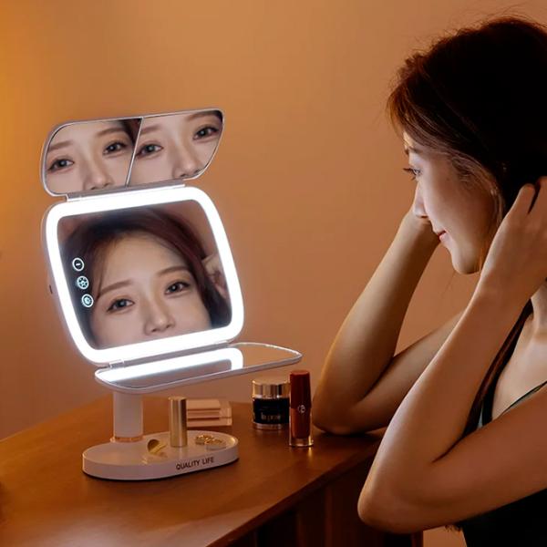 Oglindă de machiaj LED Mirror QW-M71 Unilateral / White photo 4