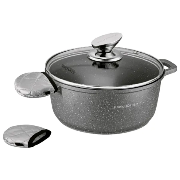 Набор кастрюль Konighoffer Pollo 4.5л Нержавеющая сталь / Черный photo 5 Набор кастрюль Konighoffer Pollo 4.5л Нержавеющая сталь / Черный photo 5