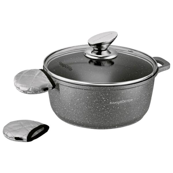 Набор кастрюль Konighoffer Pollo 4.5л Нержавеющая сталь / Черный photo 5 Набор кастрюль Konighoffer Pollo 4.5л Нержавеющая сталь / Черный photo 5
