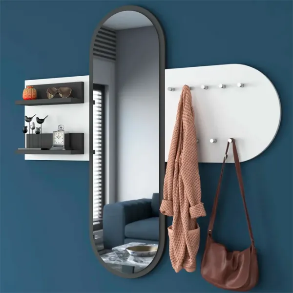 Cuier cu oglindă Mirage Meble P3 PAL / Dark Gray White photo 5