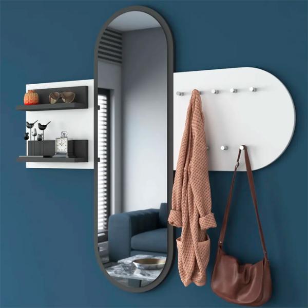 Cuier cu oglindă Mirage Meble P3 PAL / Dark Gray White photo 5